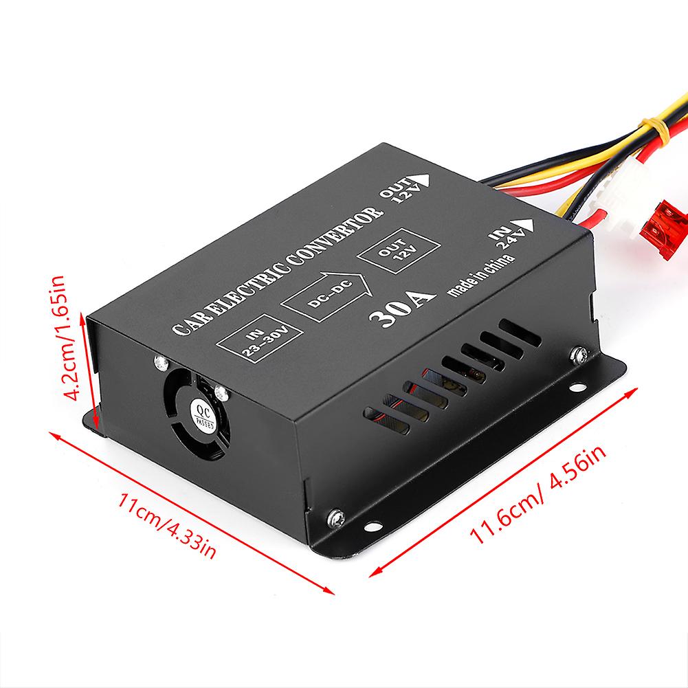 Car Truck 30a 360w Dc 24v To 12v Power Converter Electric Voltage Reducer Step-down Transformer