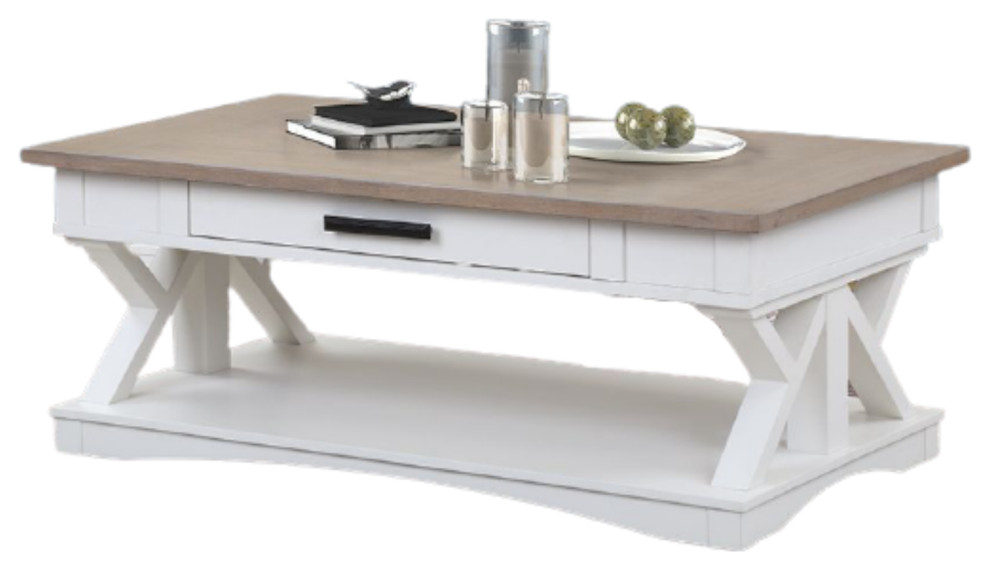 Parker House Americana Modern Cocktail Table  Cotton   Farmhouse   Coffee Tables   by Unlimited Furniture Group  Houzz