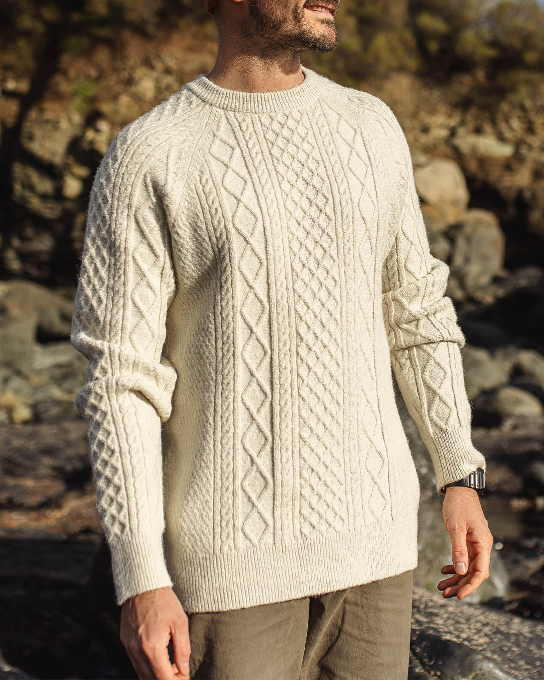 Sandbar Cable Knitted Jumper - Off White