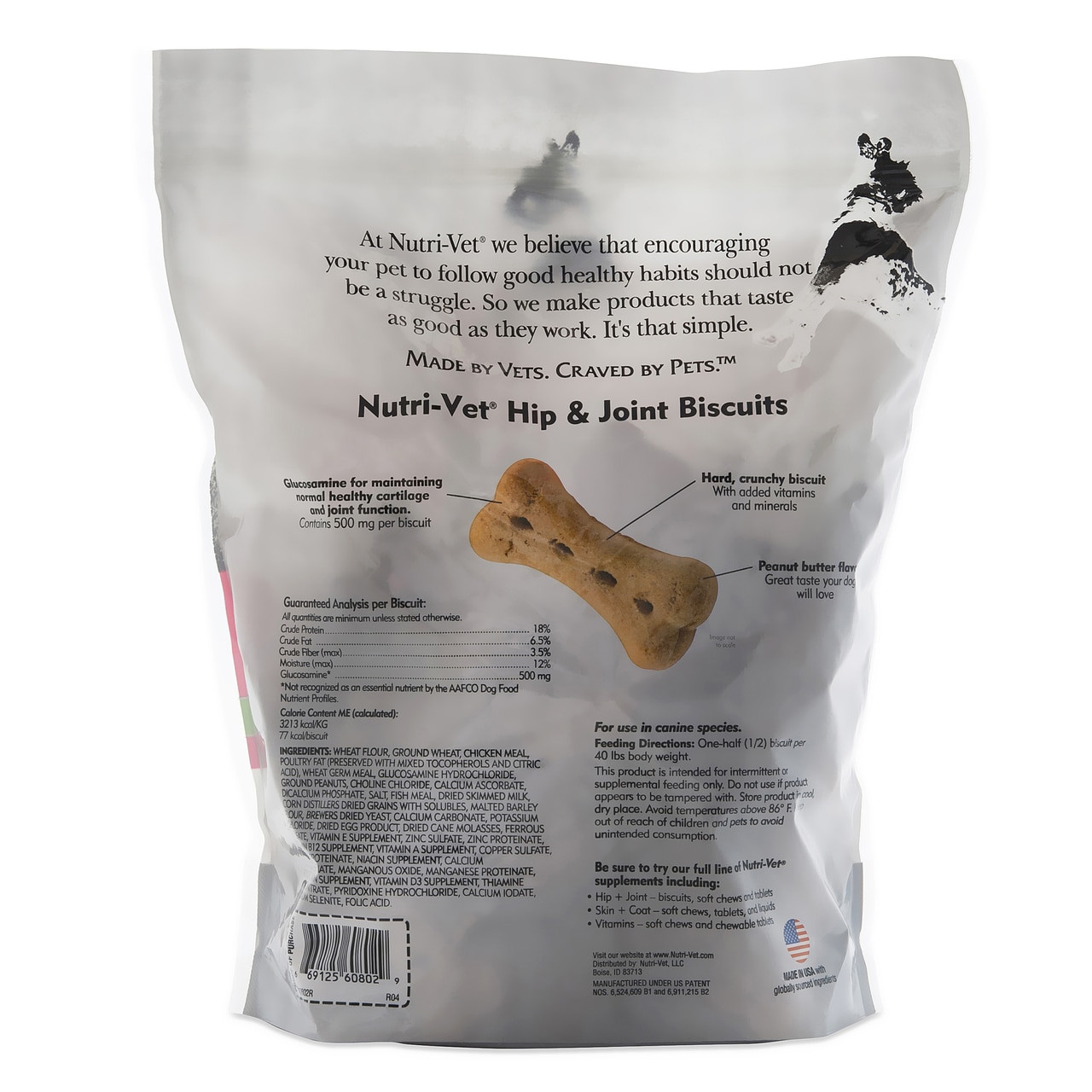 Nutri-Vet Hip and Joint Peanut Butter Wafers for Large Dogs 6 Lb