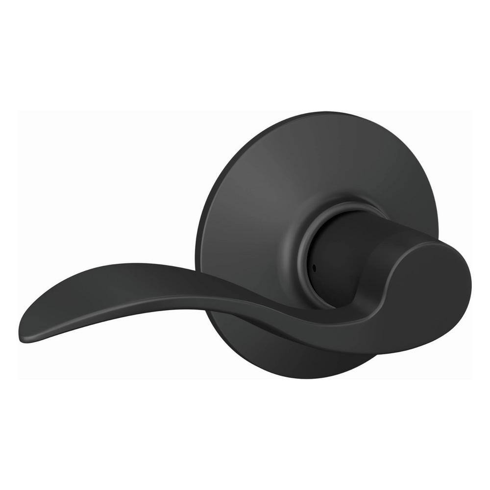 Schlage Accent Matte Black Passage HallCloset Door Handle F10 G ACC 622