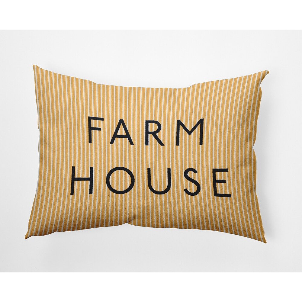 Farmhouse Ticking Polyester Indoor/Outdoor Pillow