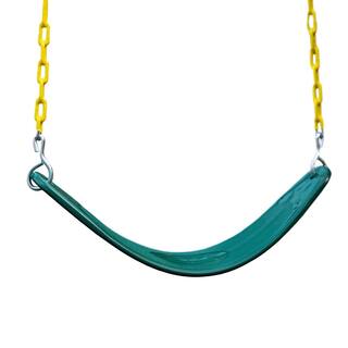 Gorilla Playsets Deluxe Green Belt Swing with Yellow Chains 04-0039-GY