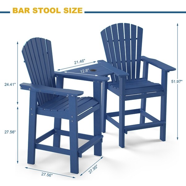 Patio Bar Stools Chairs Outdoor Tall Adirondack Arm Chairs Set of 2and4