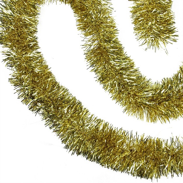 Unlit Shiny Gold Foil 3 ply Tinsel Christmas Garland