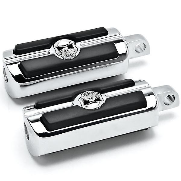 Skull Head Front or Rear Foot Peg Foot Rests Chrome Compatible with Harley-Davidson V-Rod Male Peg Mount