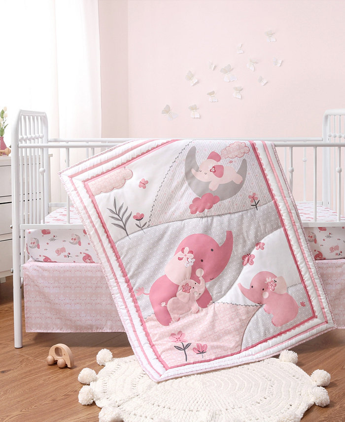 The Peanutshell Elephant 3-Piece Crib Bedding Set