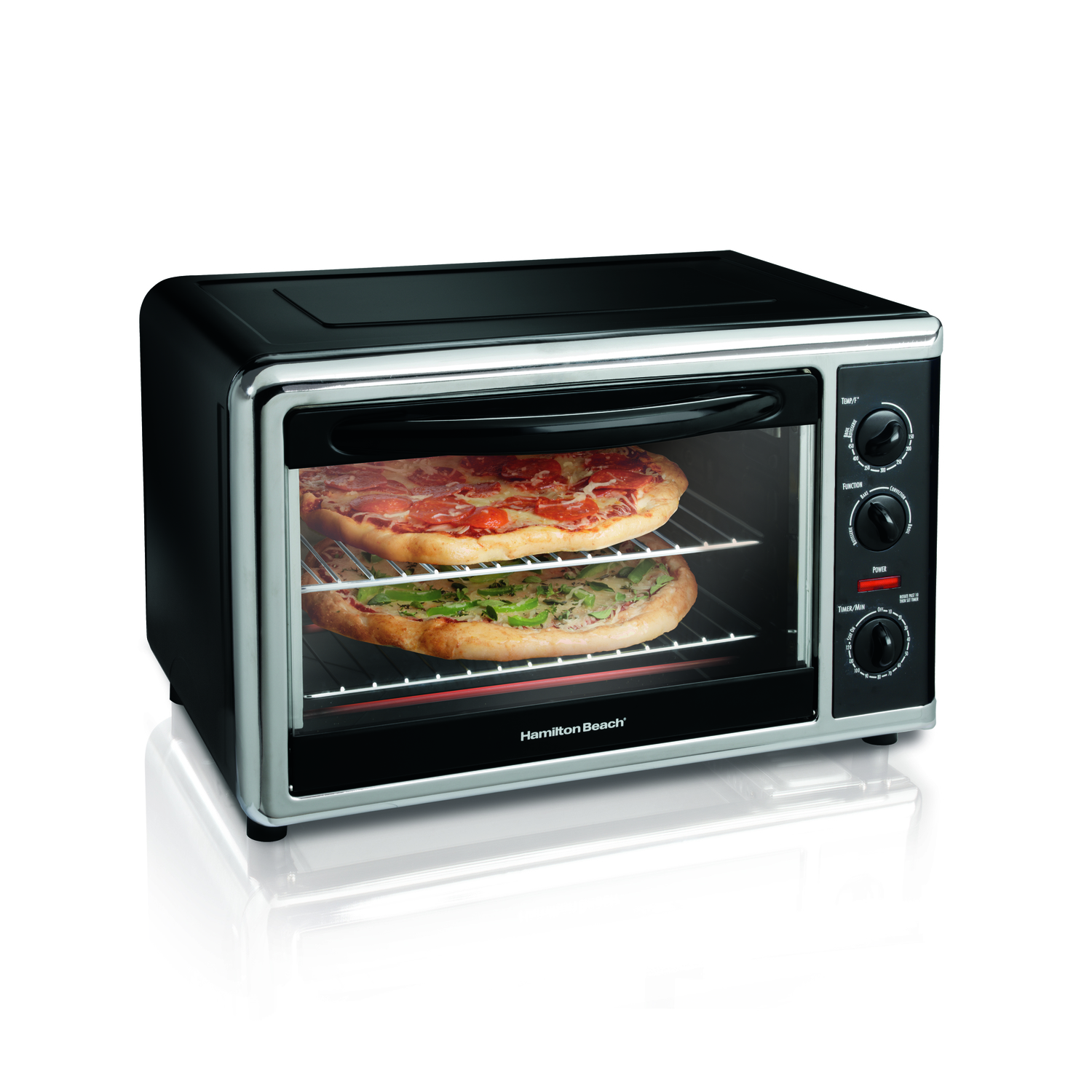 HB Stainless Steel Black Convection Toaster Oven 14.5 in. H X 23 in. W X 18 in. D