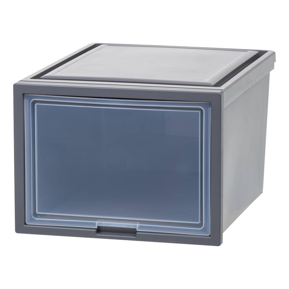 IRIS Deep Box Chest with Sliding Door Gray 500110