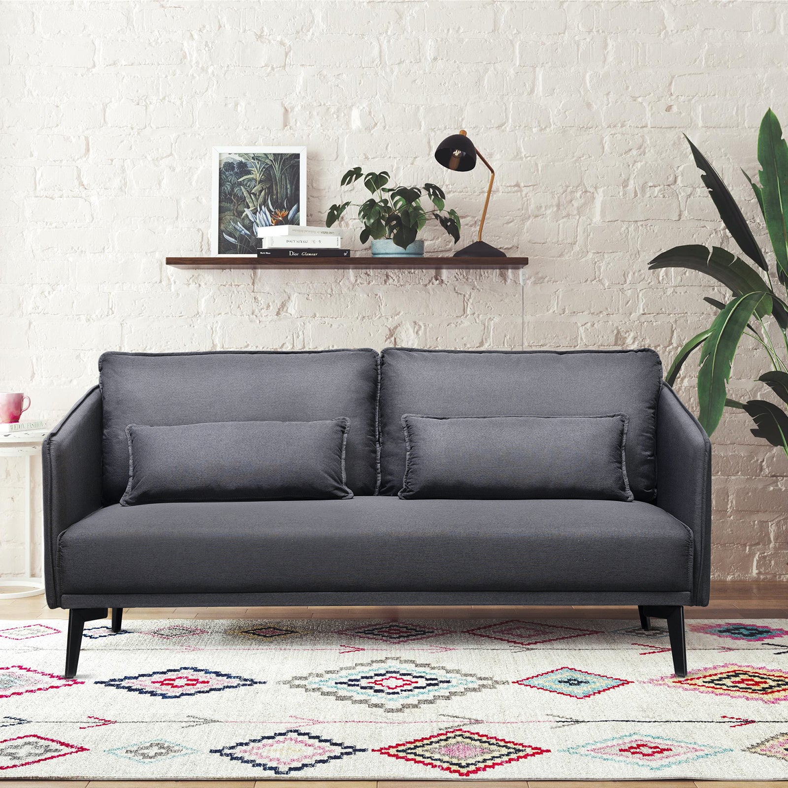 Modern Futon,Velvet Square Arm Loveseat Sofa