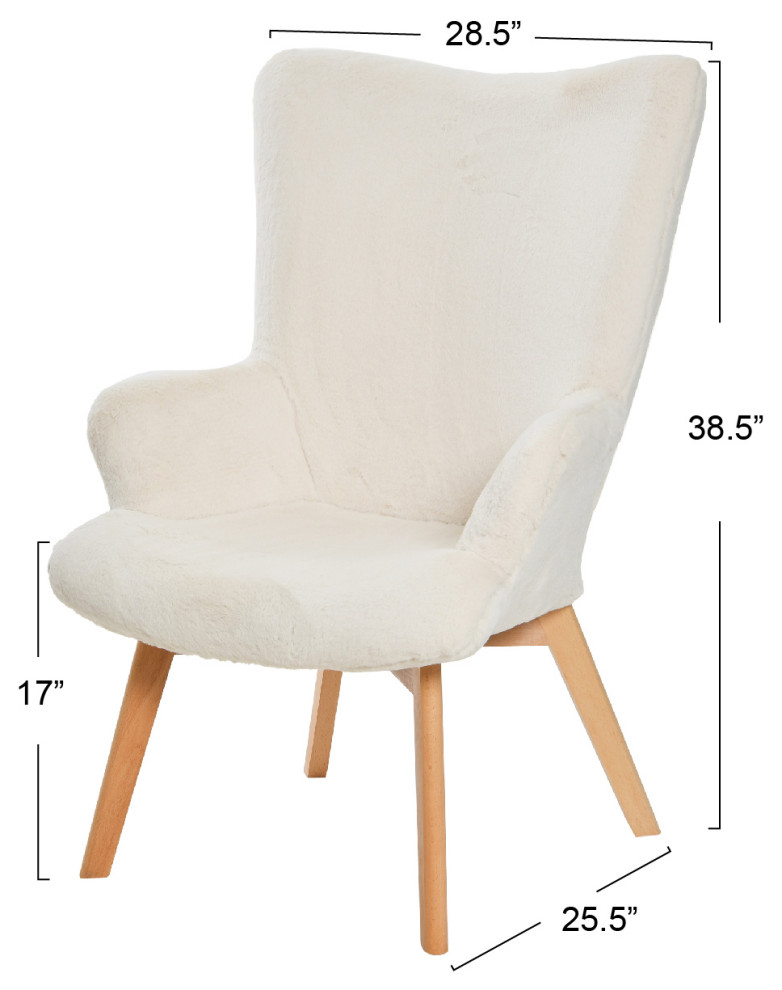 Napster Plush Wingback Chair   Midcentury   Armchairs And Accent Chairs   by Creative Co op  Houzz