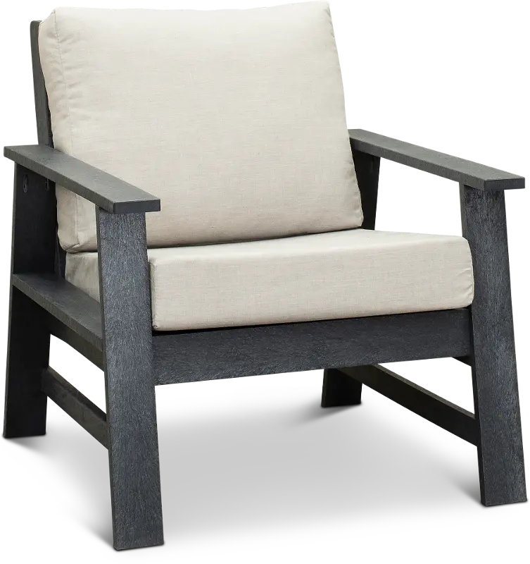 Shelburne Dark Silver and Linen Outdoor Patio Chair