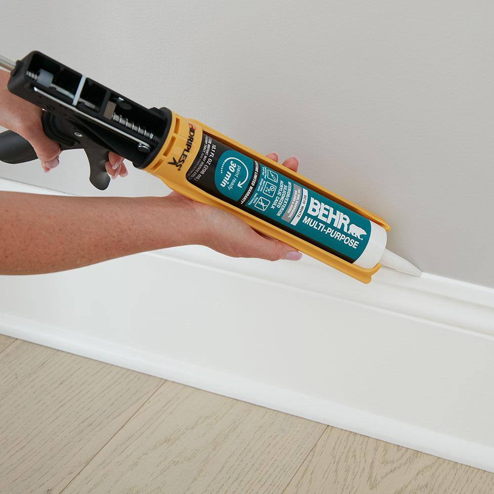 BEHR 10.1 oz. Multipurpose White Siliconized Latex Caulk BC1011