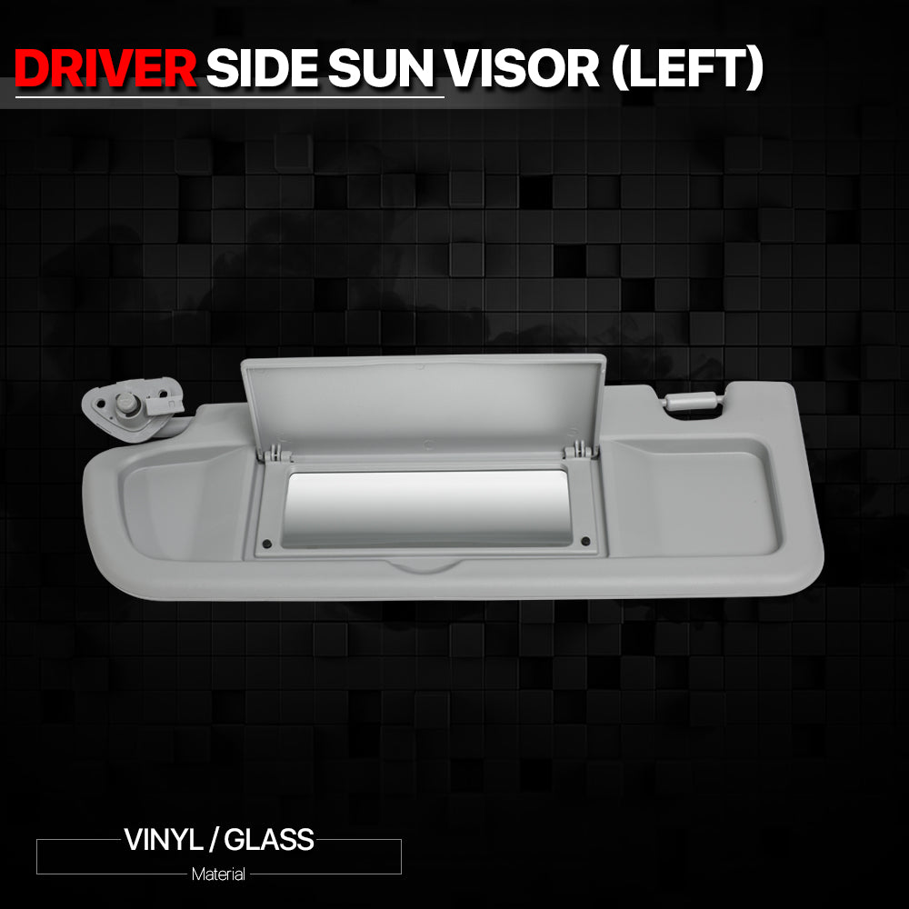 Grey Car Sun Visor Sunshade Driver Side OE Style w/Mirror for 06-11 Honda Civic