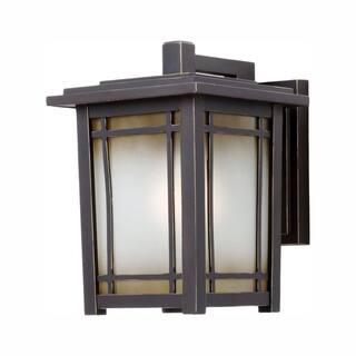 Home Decorators Collection Port Oxford 1-Light Oil Rubbed Chestnut Outdoor Wall Lantern Sconce 23113