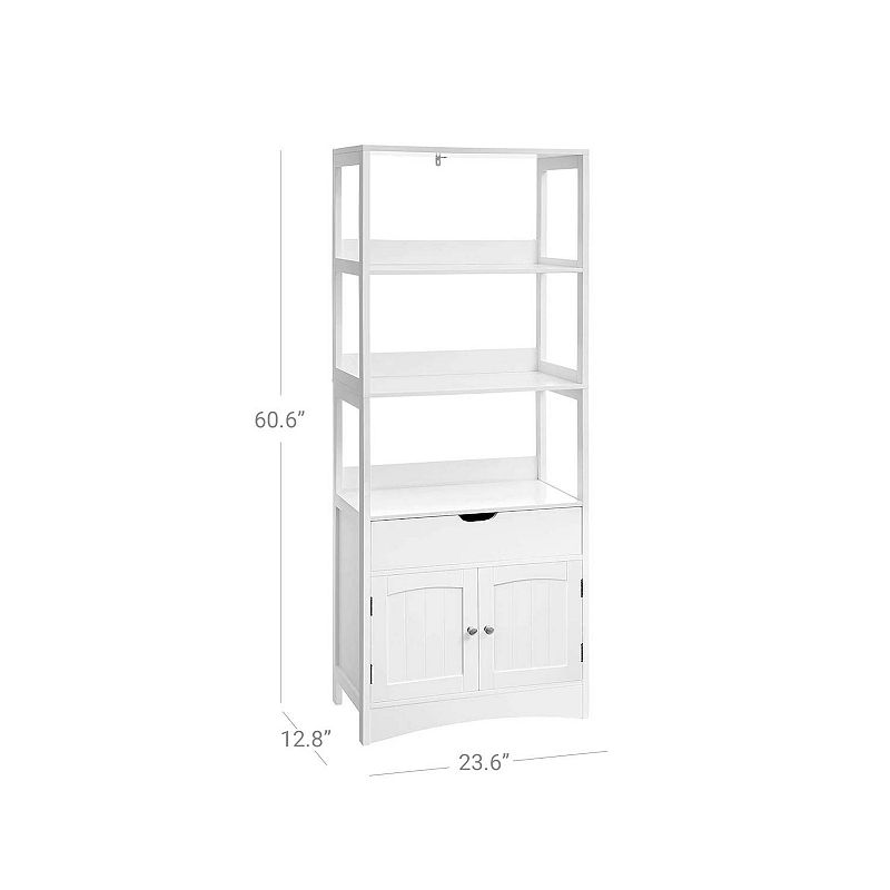 BreeBe White Storage Cabinet with 3 Shelves