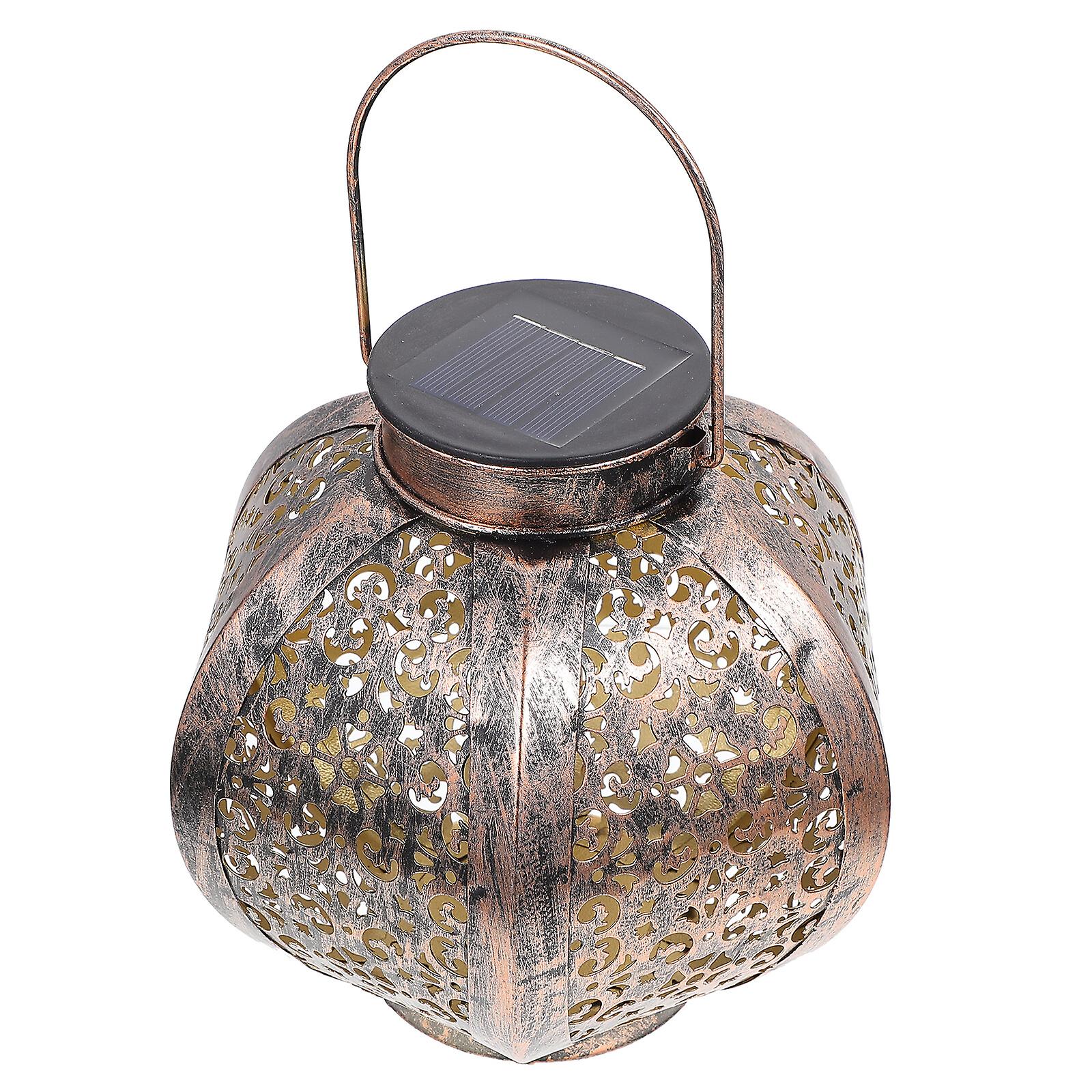 Solar Iron Art Hanging Lantern Outdoor Yard Waterproof Hanging Lamp Landscape Lamp