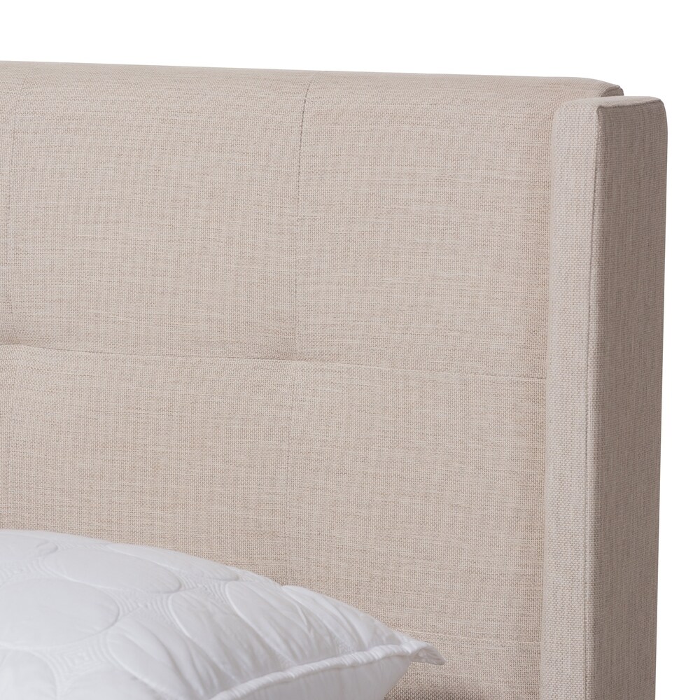 Contemporary Tufted Fabric Bed by Baxton Studio