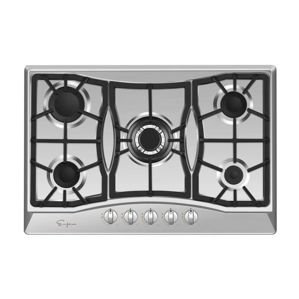 Empava 30 in Gas Stove Cooktop with 5 Italy SABAF Burners in Stainless Steel