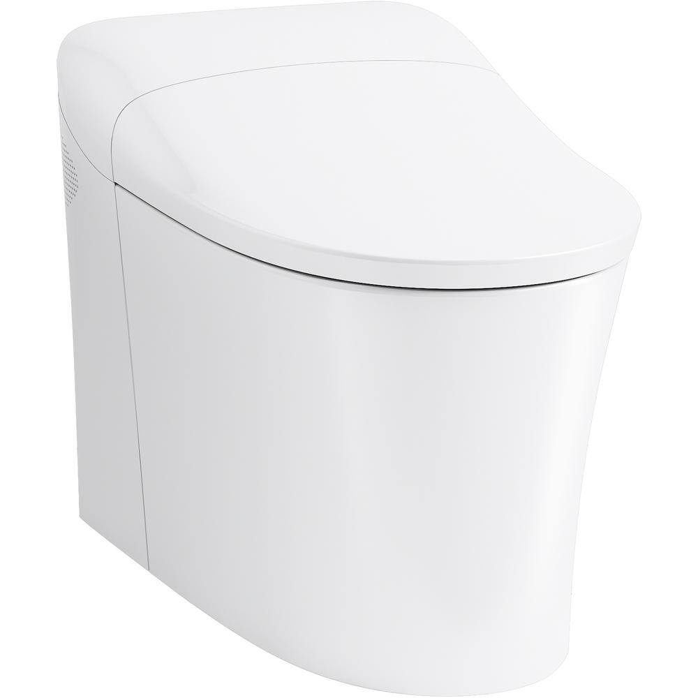 KOHLER Eir Comfort Height Intelligent 1-Piece 0.8 GPF Dual Flush Elongated Toilet in White with built in bidet Seat Included K-77795-0