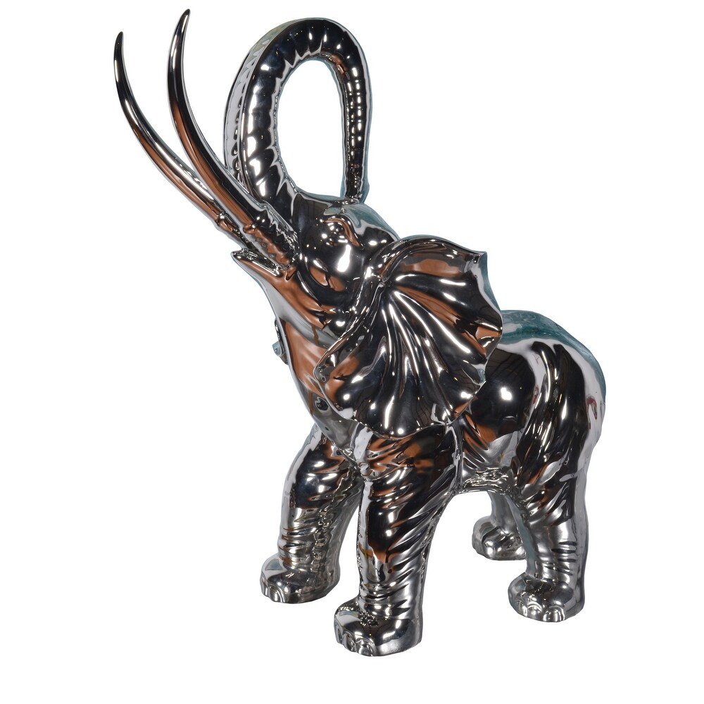 Mirrored Chrome Large Elephant Sculpture