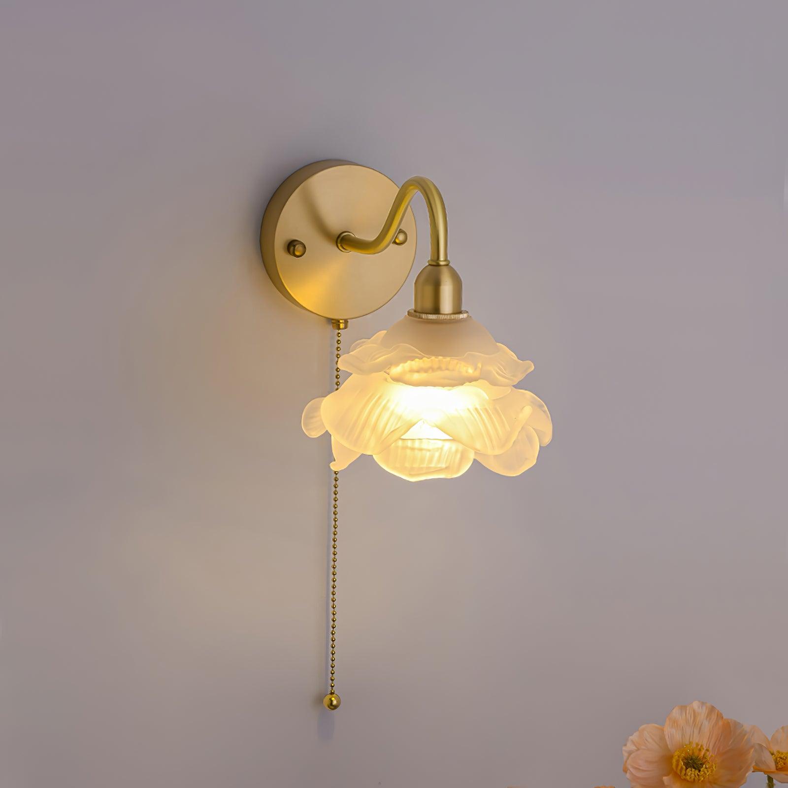 Rose Brass Wall Light