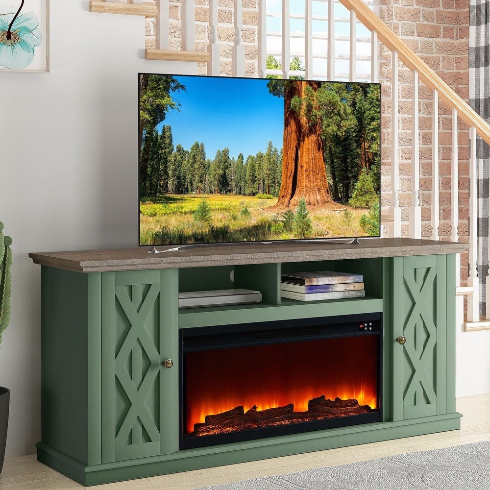 68 in. TV Stand for TVs up to 75 in. with Fireplace