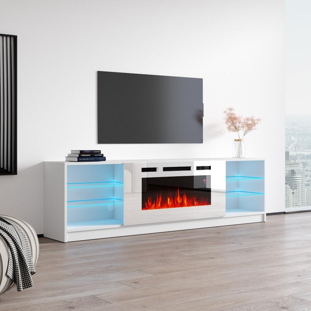 Boston WH01 79 inch Modern Electric Fireplace TV Stand