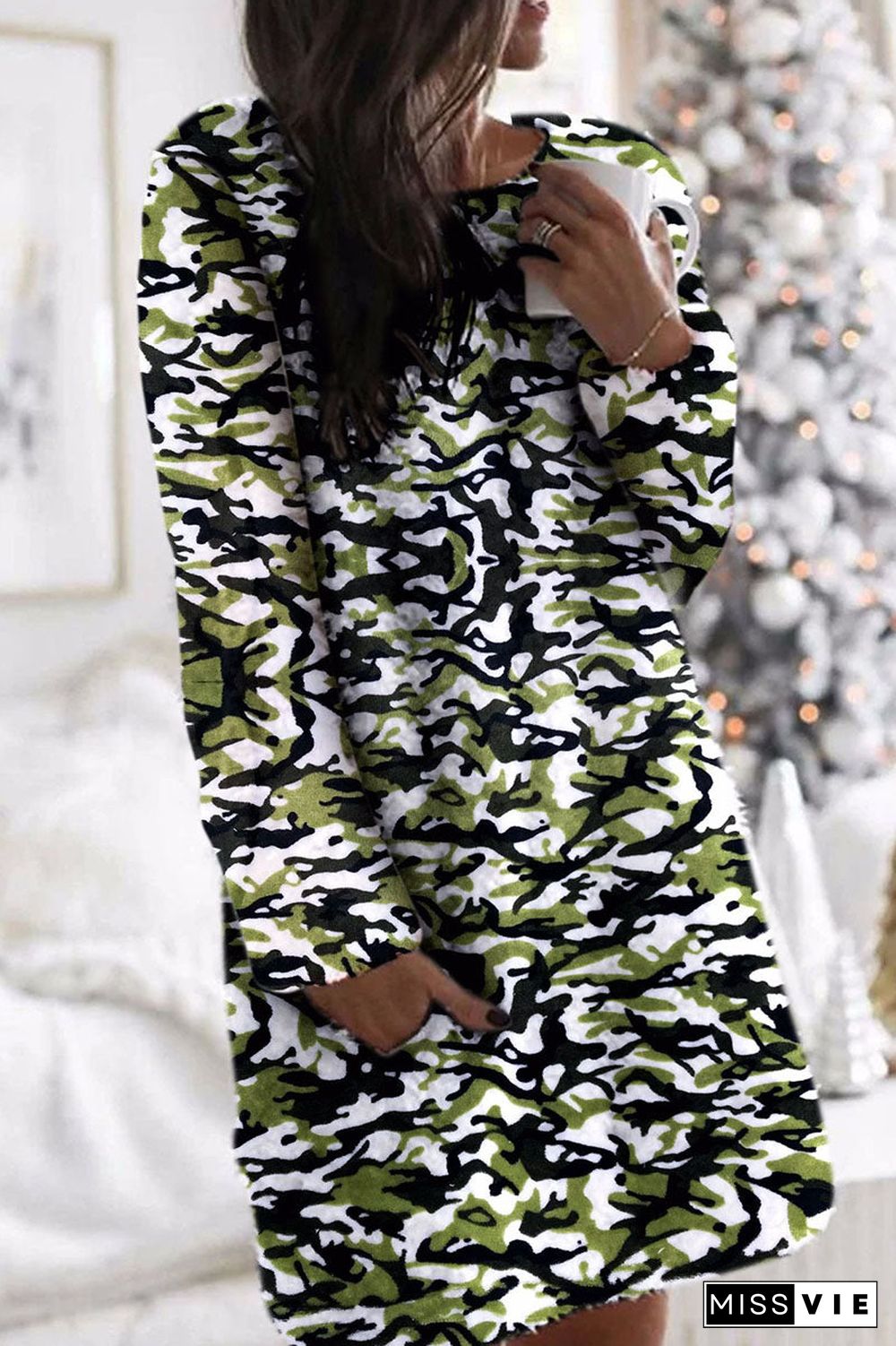 Fashion Sweet Print O Neck A Line Dresses