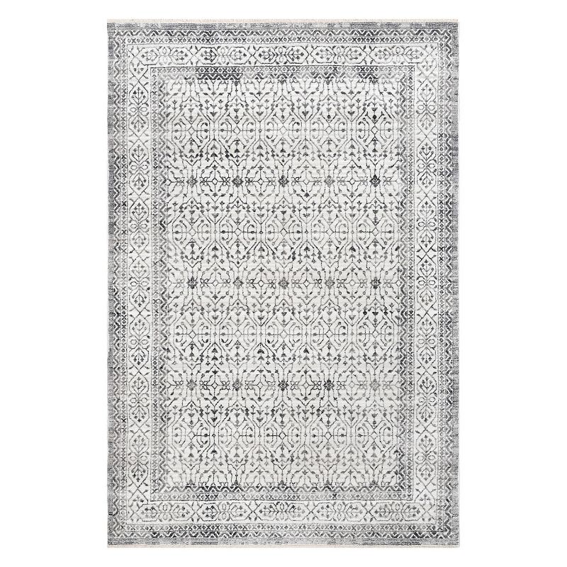 nuLoom Michelle Distressed Vintage Bordered Fringe Area Rug