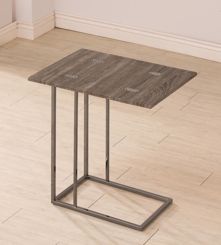 Coaster Contemporary Wood Expandable Accent Table with Metal Base in Gray   Contemporary   Side Tables And End Tables   by Simple Relax  Houzz