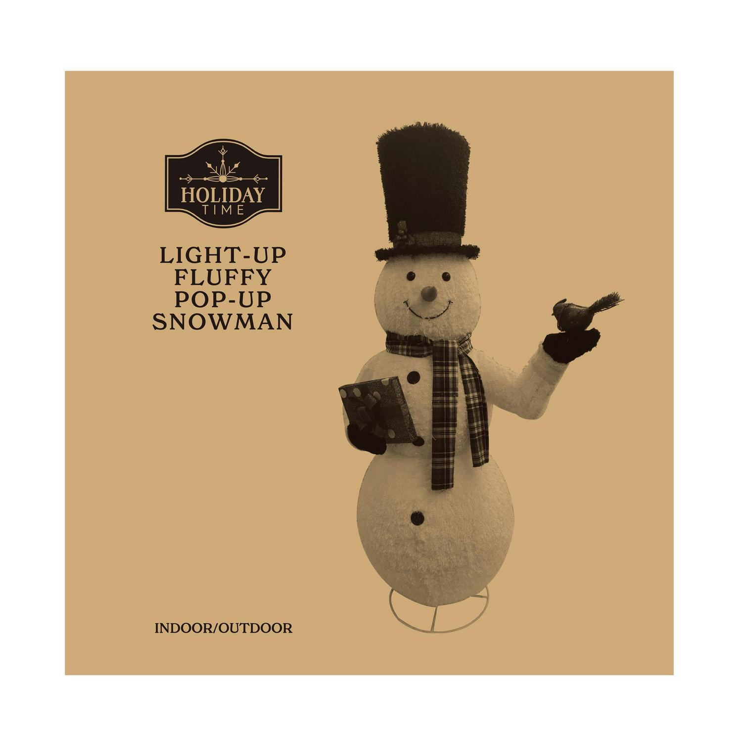 Holiday Time 66Inch Indoor Outdoor Lighted PopUp Snowman with Cardinal  Crowdfused