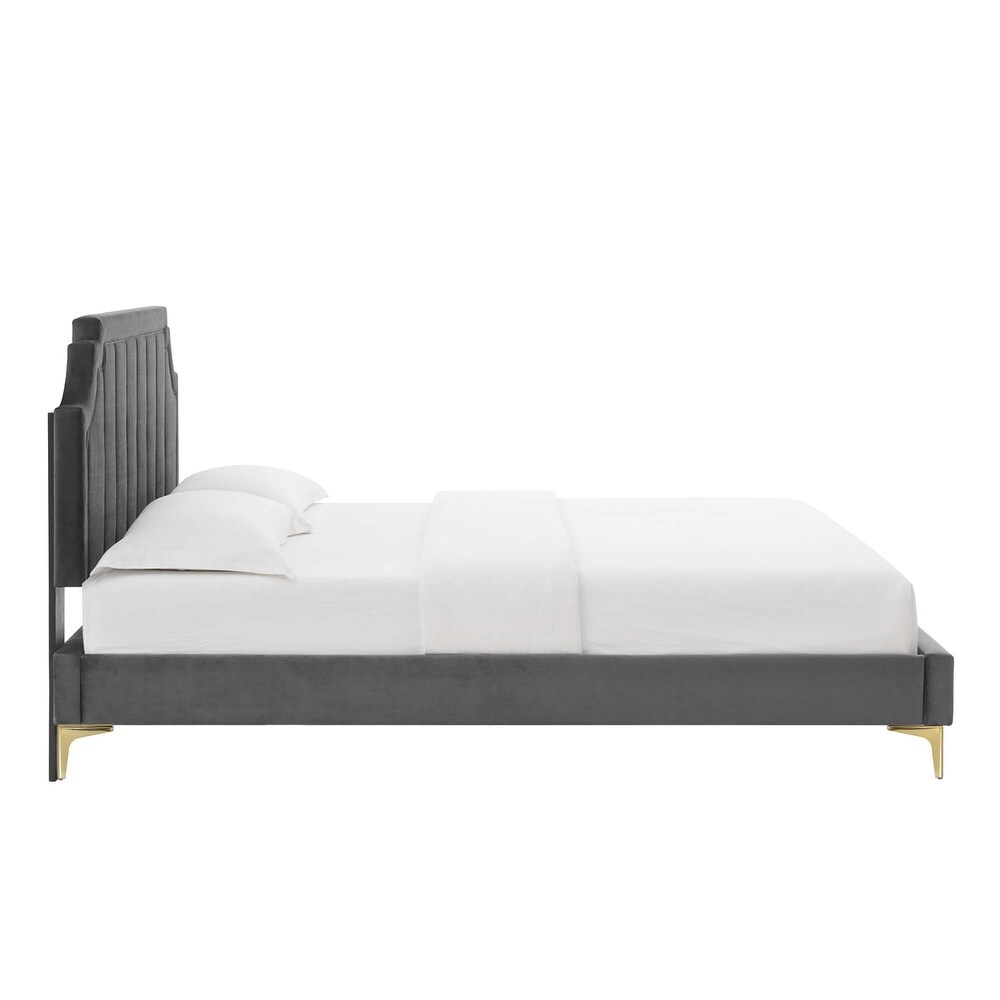 Sienna Performance Velvet Twin Platform Bed