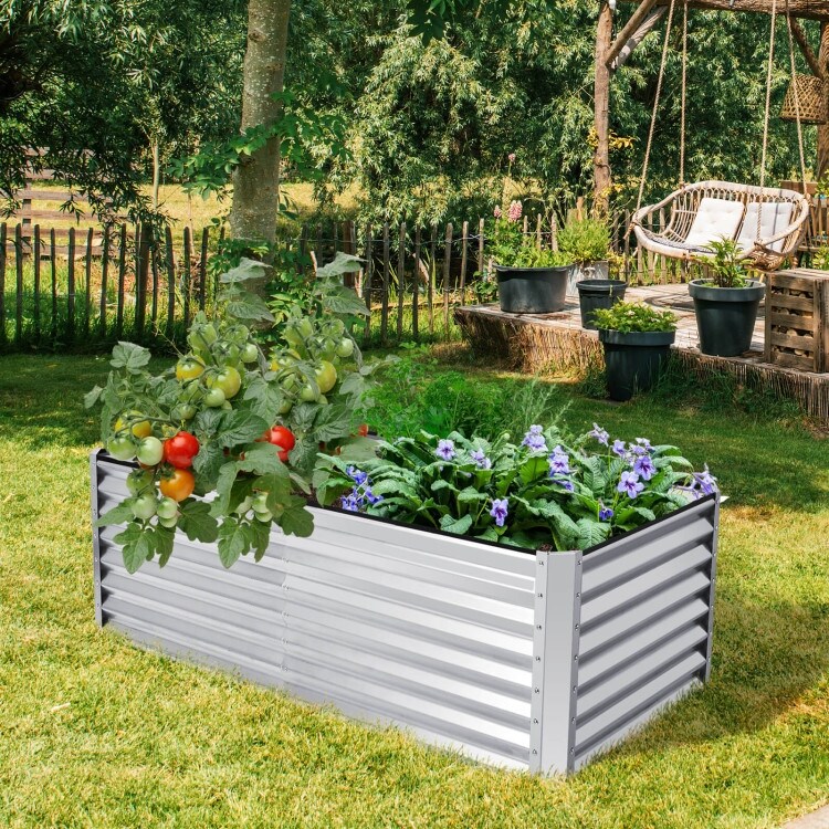 Raised Garden Bed with Four Ground Stakes   70\