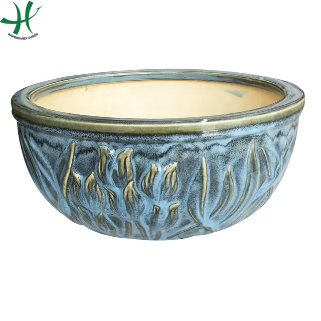 Round Ceramic Flower pots/Indoor and Outdoor garden planter pots  set of 3 ( HG 14 1184/3)