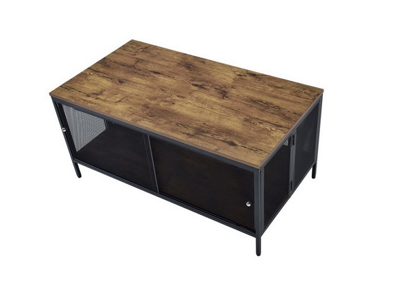 ACME Winam Coffee Table  Antique Oak   Black 82780