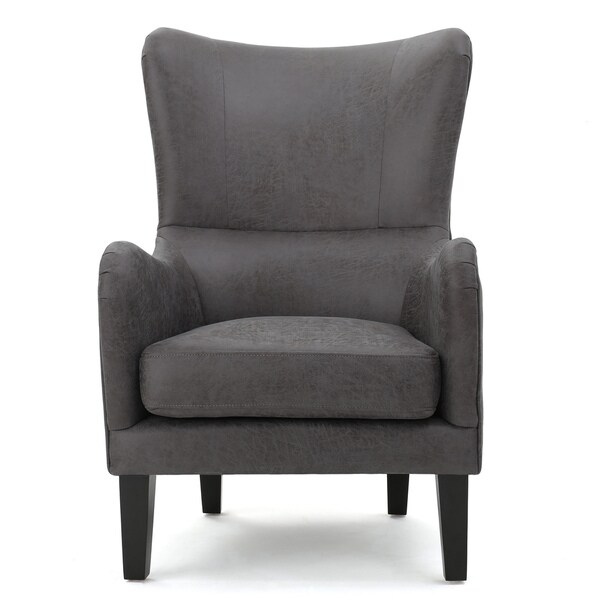 Lorenzo Microfiber Wingback Club Chair by Christopher Knight Home