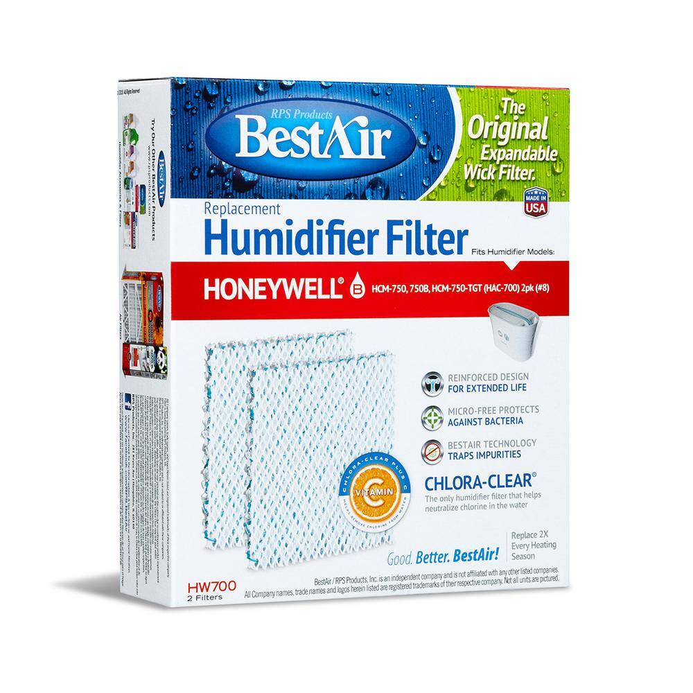 BestAir 5.25 in. x 6.5 in. x .625 in. Honeywell Humidifier Replacement Paper Wick Filter (2 Filters) HW700-PDQ-3