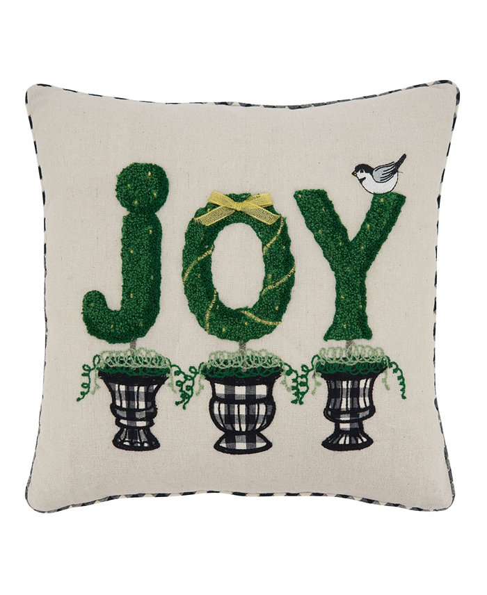 Saro Lifestyle Joy Topiaries Decorative Pillow， 18