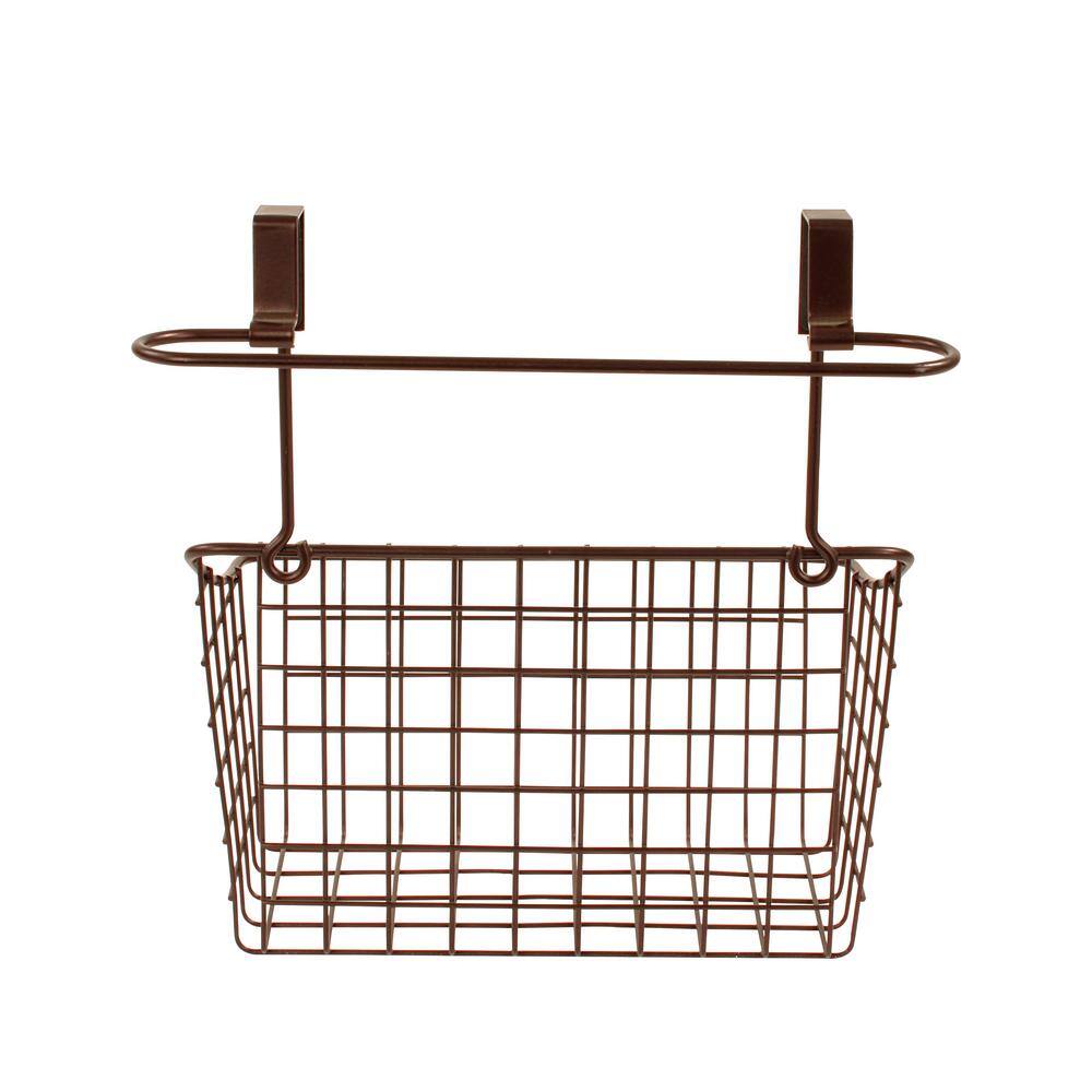 Spectrum Grid Over the Cabinet Towel Bar and Medium Basket in Bronze 48524