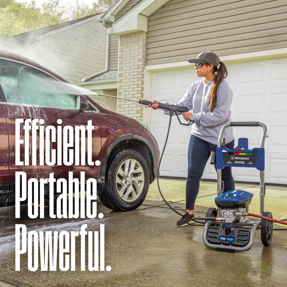 Westinghouse WPX3200e PSI 1.76 GPM 13 Amp Cold Water Electric Pressure Washer with Turbo Nozzle and Quick Connect Tips WPX3200e