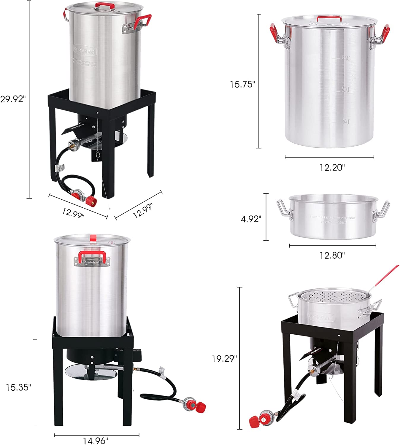 CreoleFeast TFS3010 Propane 30 Qt. Turkey and 10 Qt. Fish Fryer Boiler Steamer Set