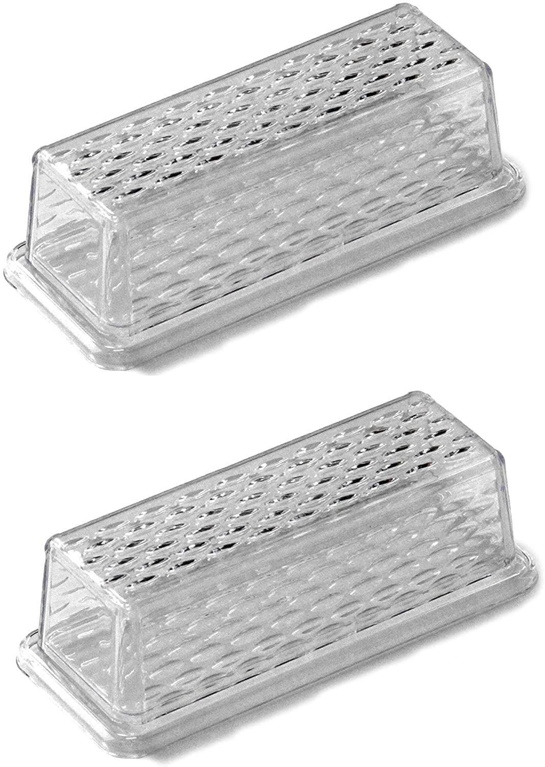 Chef Craft Clear Butter Dish with Cover - 3 x 7 (2 Pack)