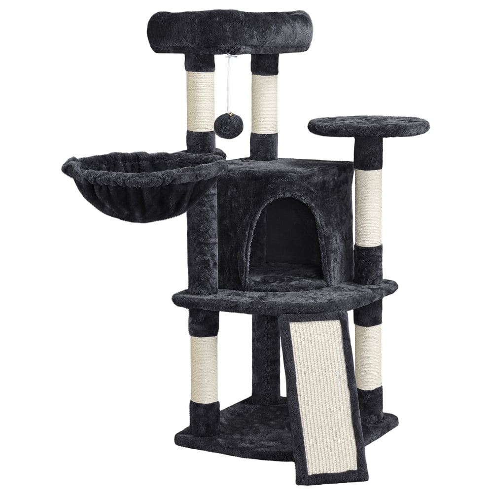 SmileMart 42"H Multilevel Cat Tree Tower with Condo and Perches, Black