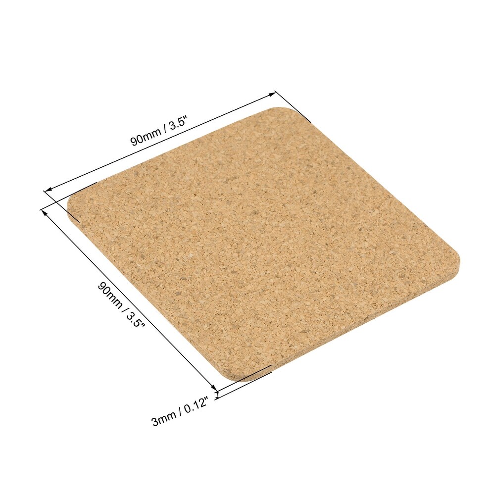 Cork Coasters Square Wooden Trivet Drinks Mats for Home Bar 12Pcs