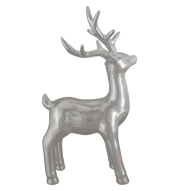 Metallic Silver Standing Reindeer Christmas Tabletop Decor