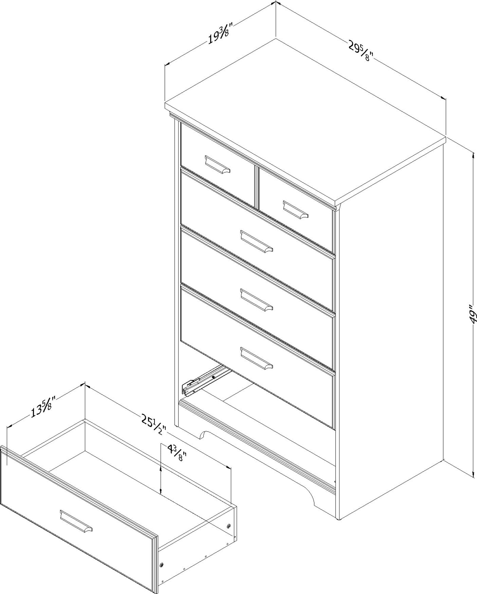 South Shore Versa 5-Drawer Chest, Rubbed Black