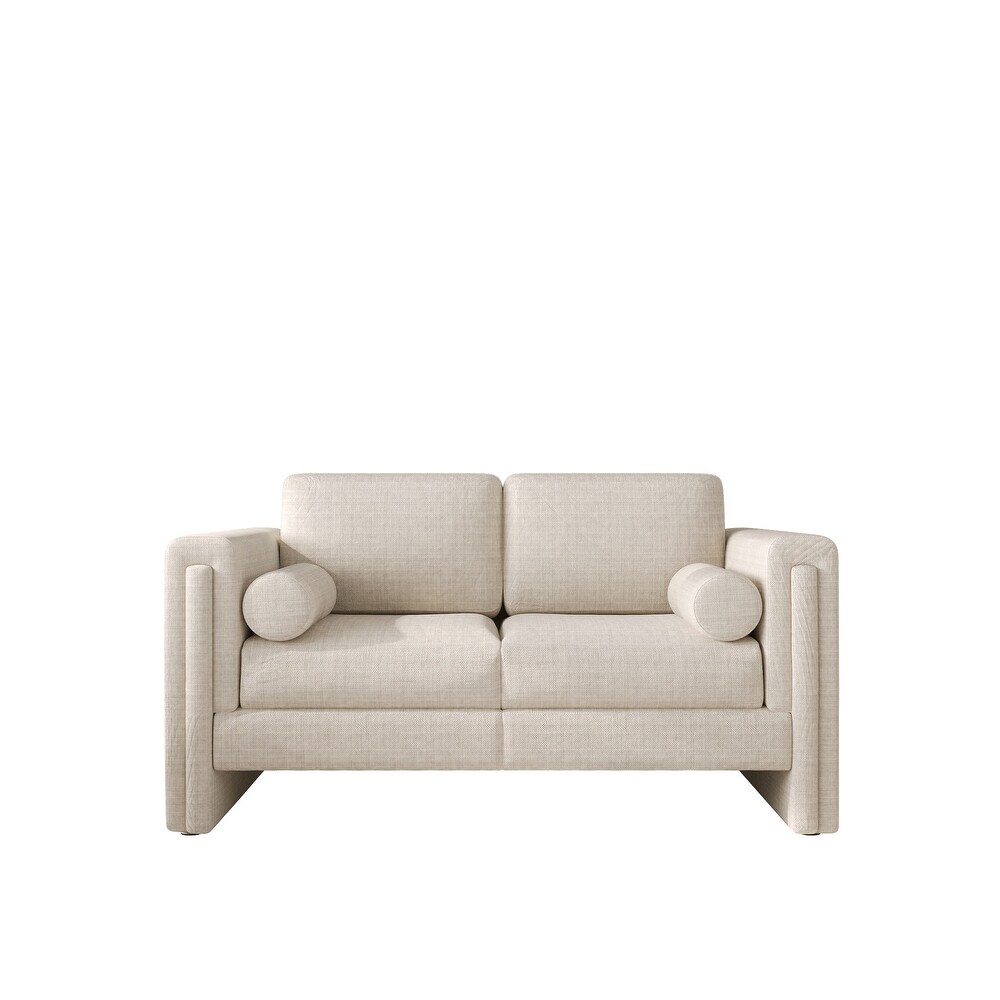 JASIWAY Modern Upholstered Sofa Loveseat with 2 Pillows