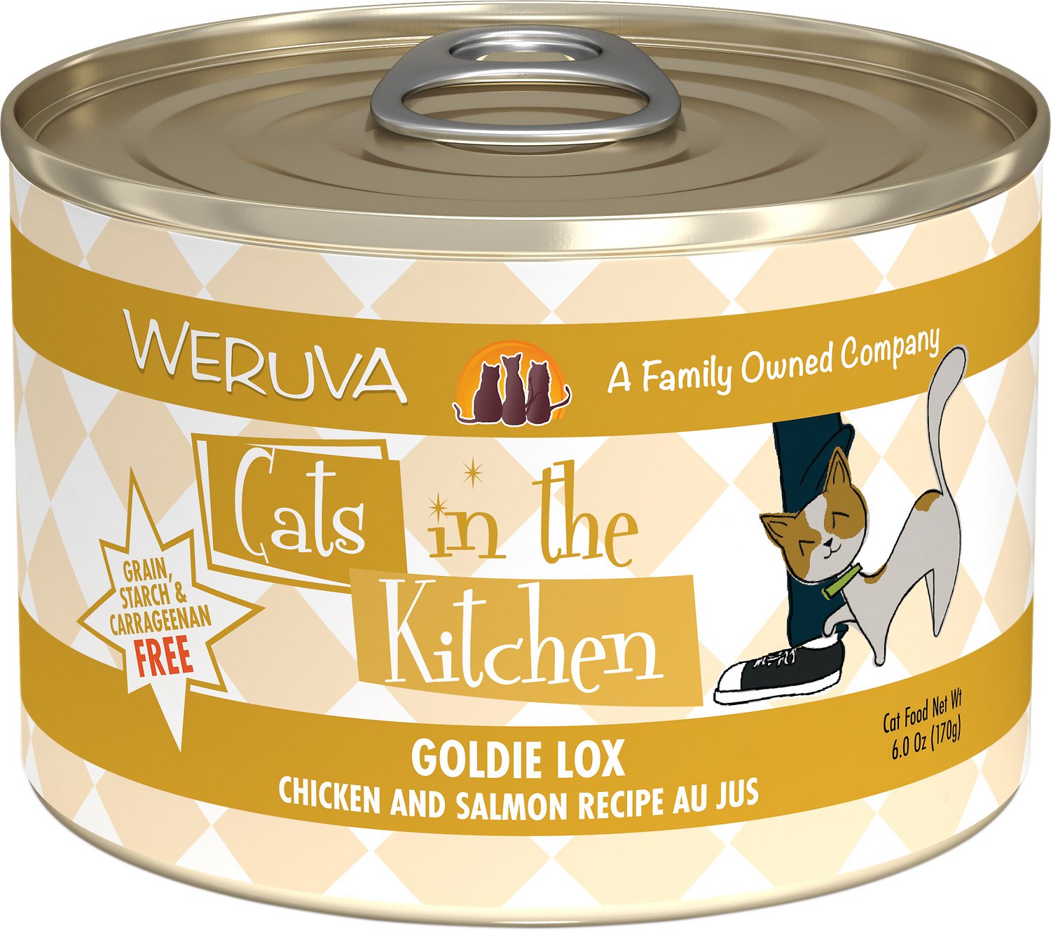 Weruva Cats In The Kitchen Goldie Lox Chicken and Salmon Recipe Au Jus G