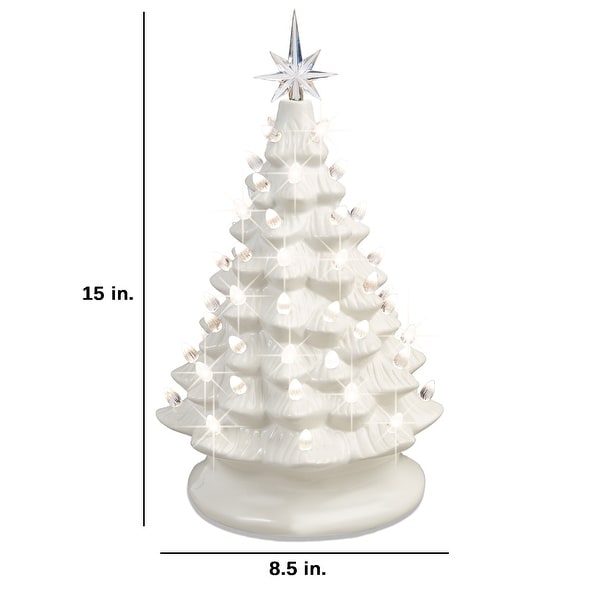 PreLit Ceramic Tabletop Christmas Tree with Lights